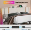A bed with a headboard featuring integrated USB and Type-C charging ports, with LED lighting on the side. Voir les images du produit