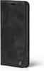 A black flip cover case for a smartphone, shown from the side. Produktbild-Vorschau