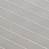 A close-up view of a gray pleated blind with white stripes. Produktbild-Vorschau