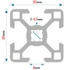 ALUMINIUM KONSTRUKTIONSPROFIL 30x30 R8 200cm ELOXIERT + Produktbild-Vorschau 2