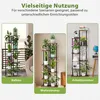 Collage of three images showing a multi-tier plant stand in different settings: a balcony, a living room, and a study/office. Produktbild-Vorschau