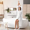 Relaxdays Wandregal mit Spiegel, Walnuss, verschiebbarer Produktbild-Vorschau 3