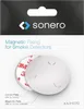 The image shows the packaging of a magnetic fixing set for smoke detectors. Produktbild-Vorschau