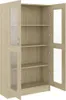 An open wooden cabinet with glass doors. Produktbild-Vorschau