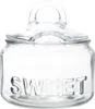 A clear glass jar with a lid, labeled 'SWEET'. Náhled obrázku produktu