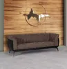 Brauner Dreisitzer Arbeitszimmer Sofa Luxus Designer Möbel Produktbild-Vorschau 1
