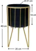 DanDiBo Blumenhocker mit Topf Metall Gold Schwarz Rund M 40 Produktbild-Vorschau 2