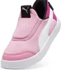A close-up studio shot of a pink Puma slip-on sneaker. Podgląd zdjęcia produktu