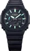 A black Casio G-Shock watch with a dark face and green accents. Náhled obrázku produktu