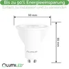 A diagram of a white LED bulb with dimensions indicated. Náhled obrázku produktu