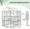 A diagram showing the dimensions of a greenhouse, with a silhouette of a person for scale. Voir les images du produit