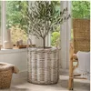 Natur Rattankorb BAKUL rund White Wash 40cm Pflanzkorb Produktbild-Vorschau 1