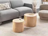 BELIANI Couchtisch 2er Set Hellbraun MDF Rund Japandi Stil Produktbild-Vorschau 2