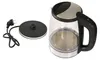 A glass electric kettle and its power base are shown against a white background. Podgląd zdjęcia produktu