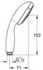 GROHE 28419002, Sprchová hlavice do ruky, Chrom, 9,5 l/min, Náhled obrázku produktu 3
