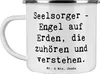 Mr. & Mrs. Panda Emaille Tasse Spruch Seelsorger Engel - Produktbild-Vorschau 1
