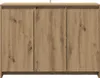A front view of a wooden sideboard with three doors. Náhľad obrázku produktu