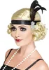 A woman wearing a 1920s-style flapper headband and pearl necklace. Produktbild-Vorschau