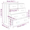 Sideboard HAMAR Hellgrau 79x40x80 cm Massivholz Kiefer Produktbild-Vorschau 8