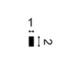 Diagram showing two numbered items with lines and dots, and a black rectangle. Produktbild-Vorschau