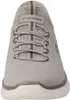 A close-up front view of a gray Skechers sneaker. Podgląd zdjęcia produktu