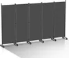 Paravent mit Rollen 5 teilig Anthrazit 284x181 cm Faltbarer Produktbild-Vorschau 1