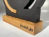 Modern standuhr tischuhr klein aus Holz Eiche Wohnzimmer Produktbild-Vorschau 2