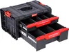 A black and red modular tool drawer system with two drawers extended. Voir les images du produit