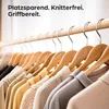 20 Kleiderbügel aus Holz mit Steg - 360° Drehbarer Haken Produktbild-Vorschau 3