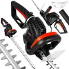 A collection of hedge trimmers and safety accessories displayed against a white background. Náhľad obrázku produktu