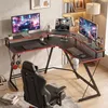 HOMCOM Gaming Tisch L Form Computertisch mit Steckdosen, Produktbild-Vorschau 9