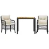 The Living Store 3-tlg. Bistro-Set mit Kissen Schwarz Poly Produktbild-Vorschau 3