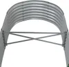 A close-up view of the curved, corrugated metal structure of a raised garden bed, supported by a metal frame. Anteprima dell’immagine prodotto