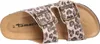 A top-down view of a pair of leopard print sandals. Produktbild-Vorschau