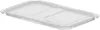 A clear product shot of a transparent lid for a food container. Produktbild-Vorschau