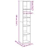 A diagram showing the dimensions of a tall, narrow bookshelf. Produktbild-Vorschau