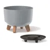 Bloempot met voet, plantenbak, diameter 24 cm, kunststof, Productafbeelding-voorbeeld 4