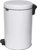A white Brabantia pedal bin with a black pedal and lid mechanism. Produktbild-Vorschau