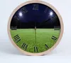 Holzuhr 25fi cm wanduhr - schwarze Spitzen - Fußballplatz Produktbild-Vorschau 1
