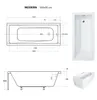 Badewanne MODERN 180x80 mit Füßen, mit Siphon und Schürze Produktbild-Vorschau 4
