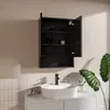 Armoire de Toilette Noir 50x70 cm Miroir Étag?res en Verre Voir les images du produit 2