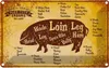 vianmo Blechschild 12x18 cm Schwein Pork cuts organic Produktbild-Vorschau 1