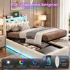 Letto singolo 90x200 cm con contenitore, letto imbottito Anteprima dell’immagine prodotto 2