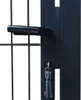 A close-up view of a black metal gate handle and lock with keys. Náhled obrázku produktu