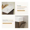 A split image showing a bathroom sink and cabinet, with text highlighting product features. Náhled obrázku produktu