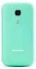 The back of a mint green Panasonic mobile phone. Produktbild-Vorschau