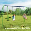 Houpací konstrukce Outsunny, venkovní hřiště s 2 houpačkami Náhled obrázku produktu 8