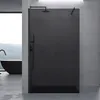 A modern bathroom with a black walk-in shower and a black bathtub. Anteprima dell’immagine prodotto