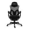A gaming chair with a footrest is shown from the front on a white background. Náhled obrázku produktu