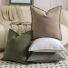 2er Set Chenille Kissenbezüge Moosgrün 30x50 cm Weich Produktbild-Vorschau 6